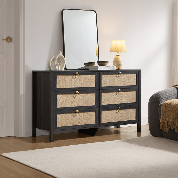 Terra Black Dresser, 6 Drawers