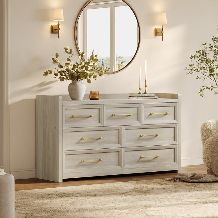 Helio White Dresser and Nightstands Set, Large Storage