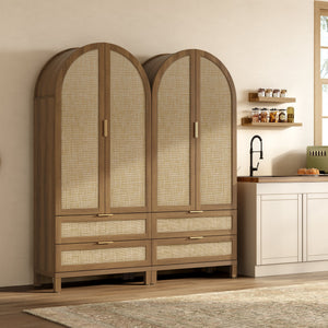 Savanna Arched Pantry Cabinet with Storage, Set of 2