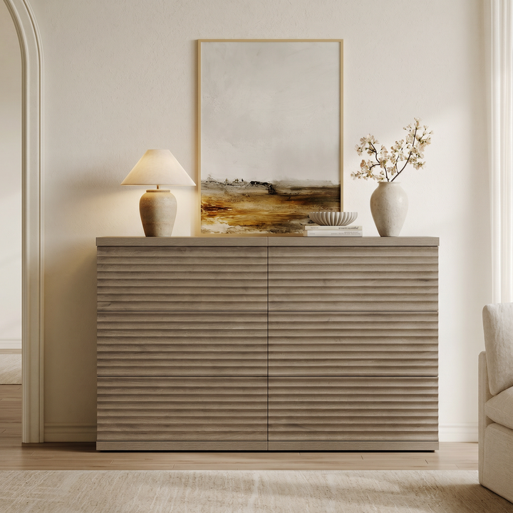 Stria 9-Drawer Dresser and Cas Nightstand Set