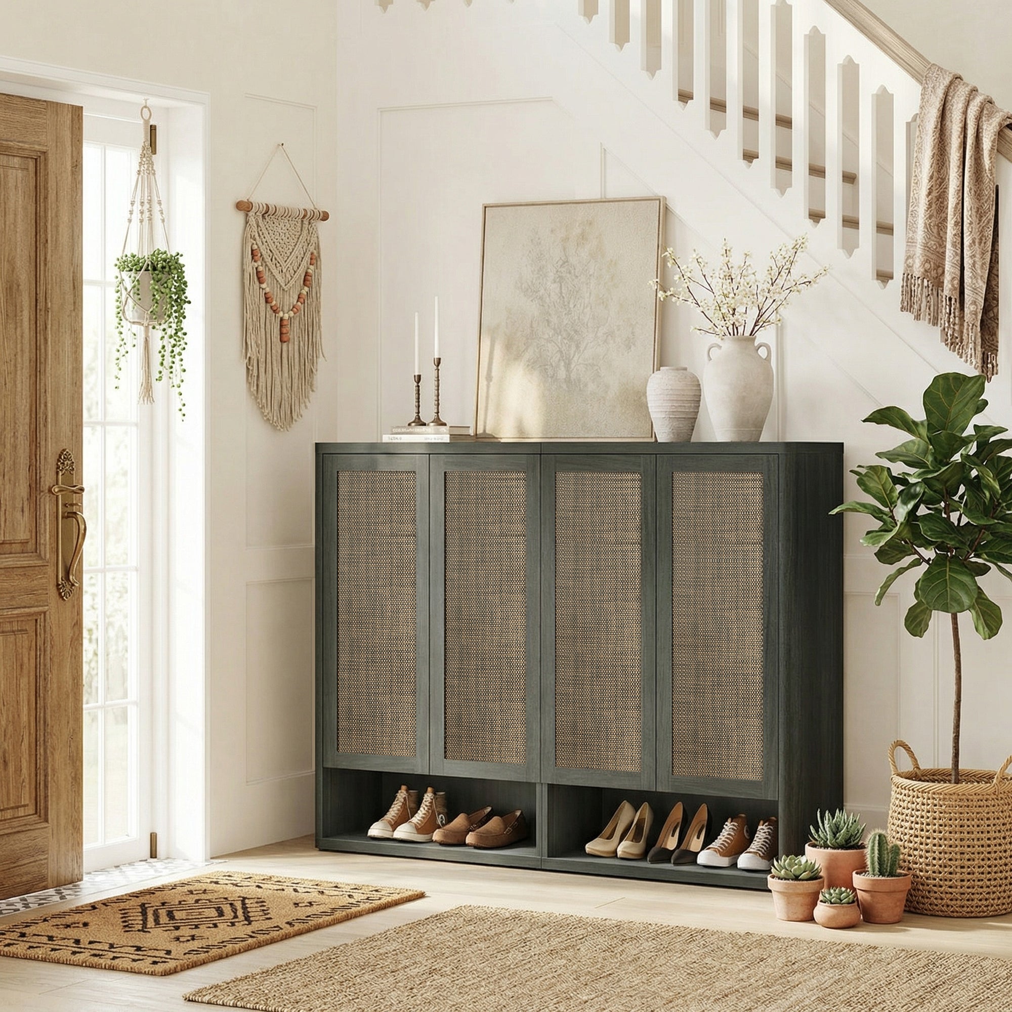 Zura 50-Pair Shoe Cabinet with 4 Doors