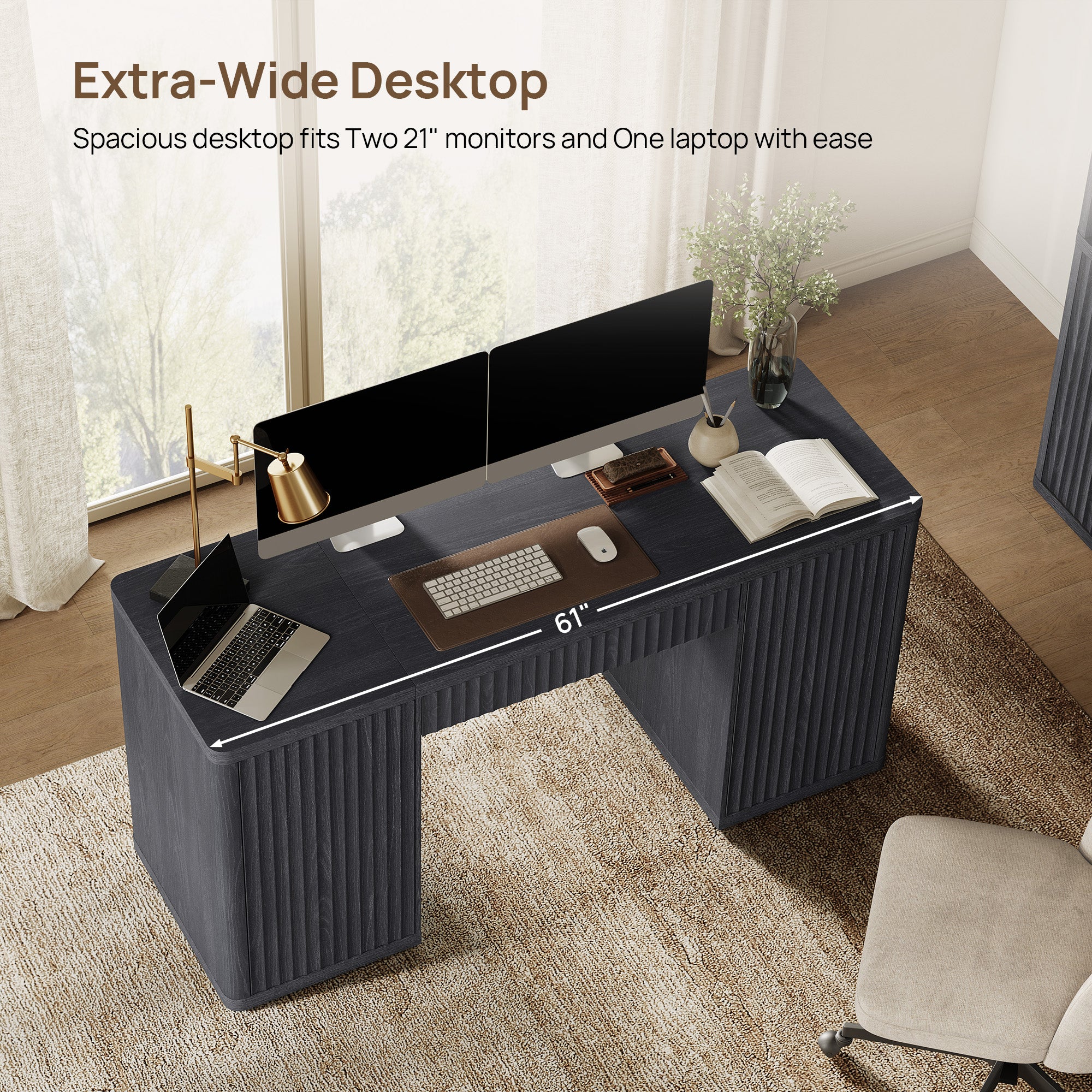 Cas Home Office Desk, Extra-Wide Desktop