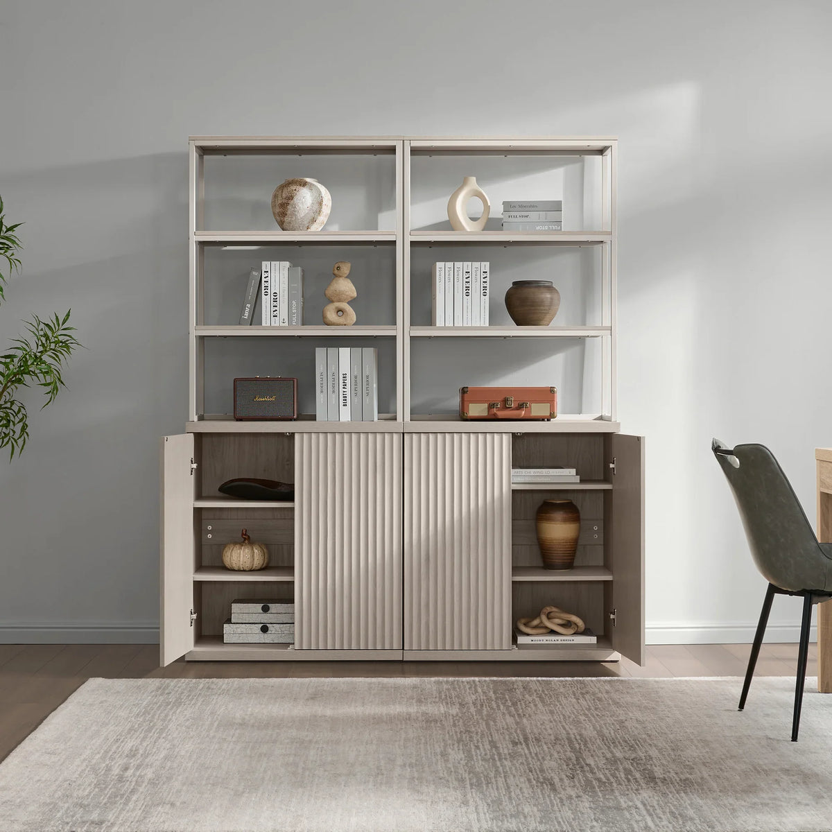 Stria Book Shelf with Doors