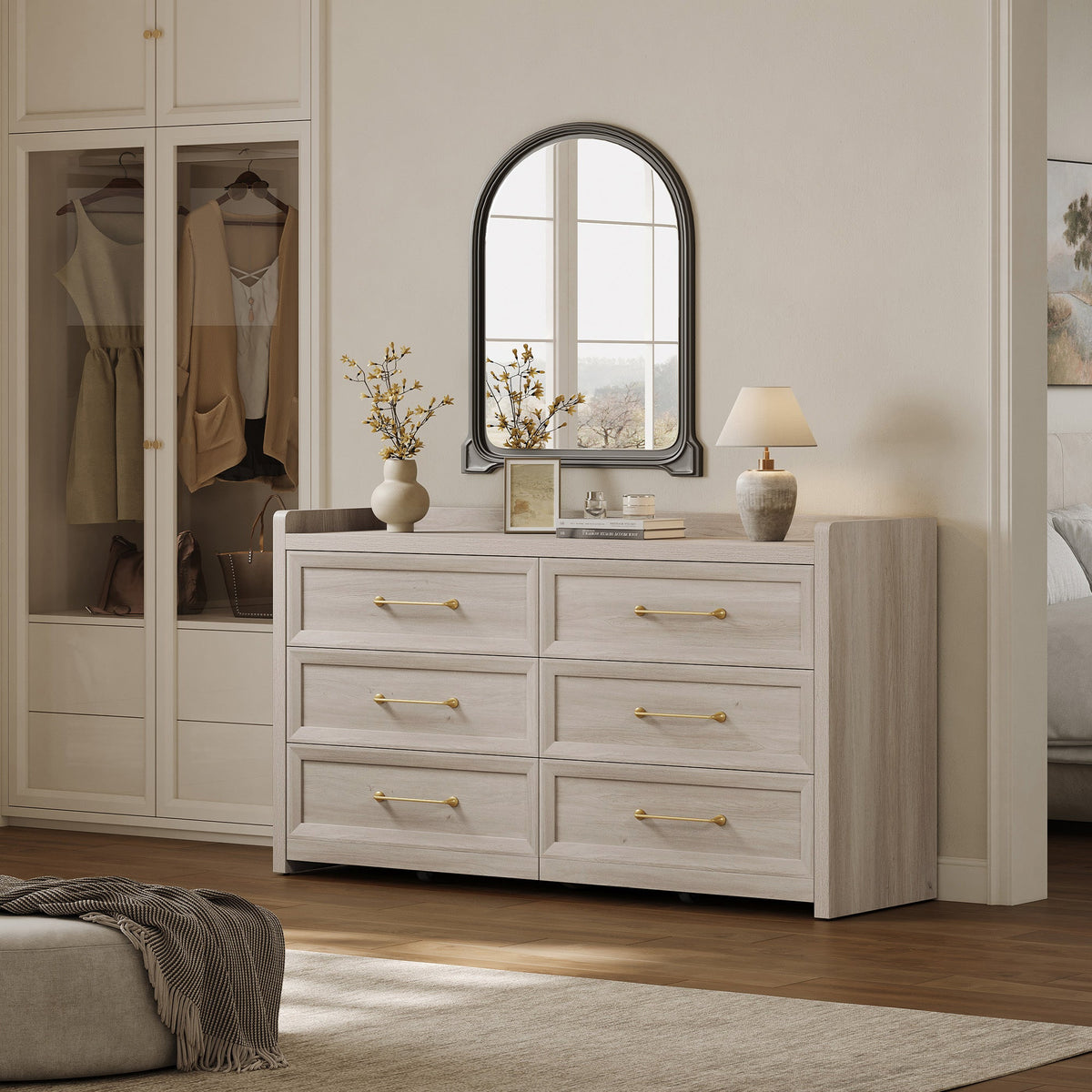 Helio 6-Drawer Dresser and Large Nightstands Set