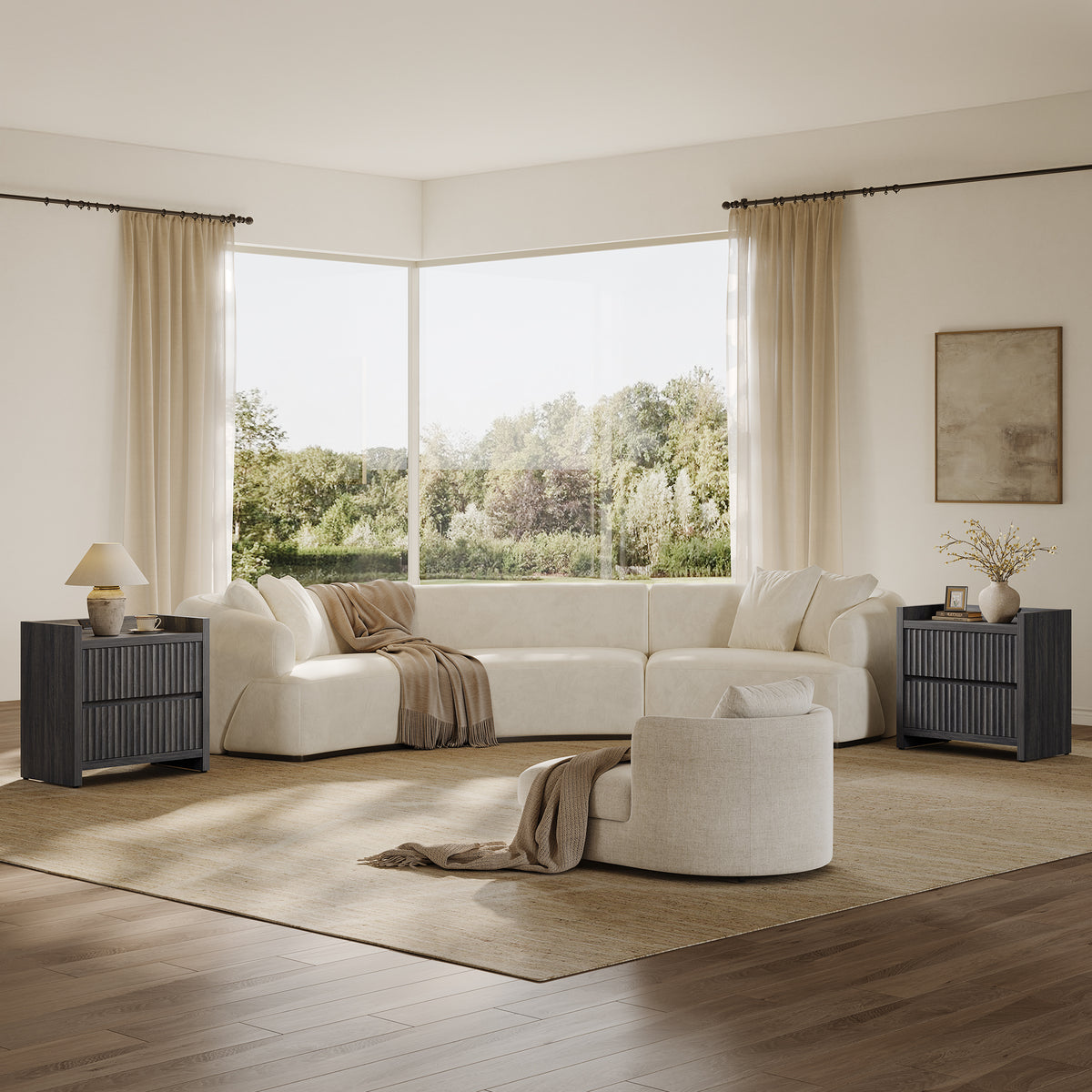 Prelude Night Table with Drawers and Charger