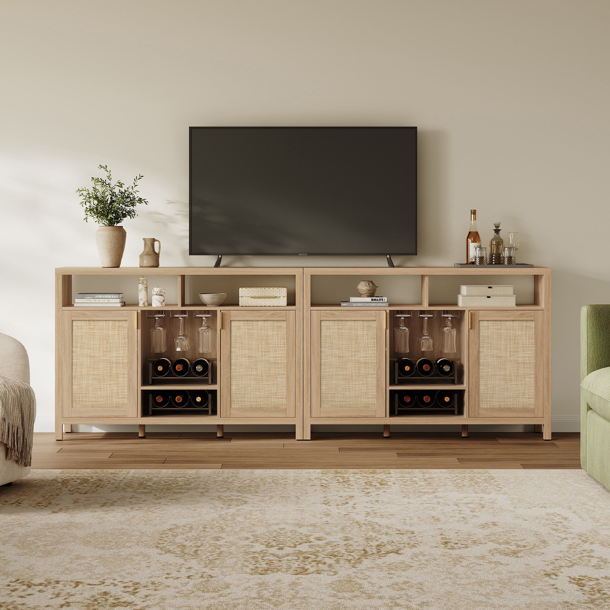 Savanna Bar Cabinet with Glass Holder