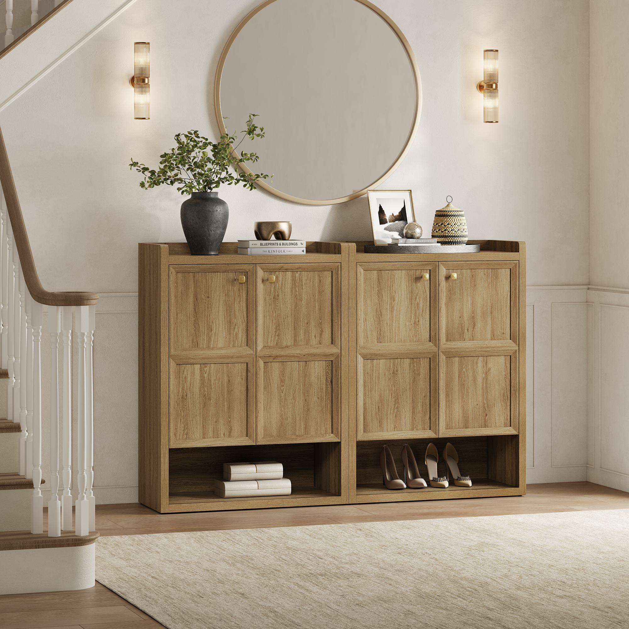 Helio 2-Door Shoe Cabinet, 24 Pairs