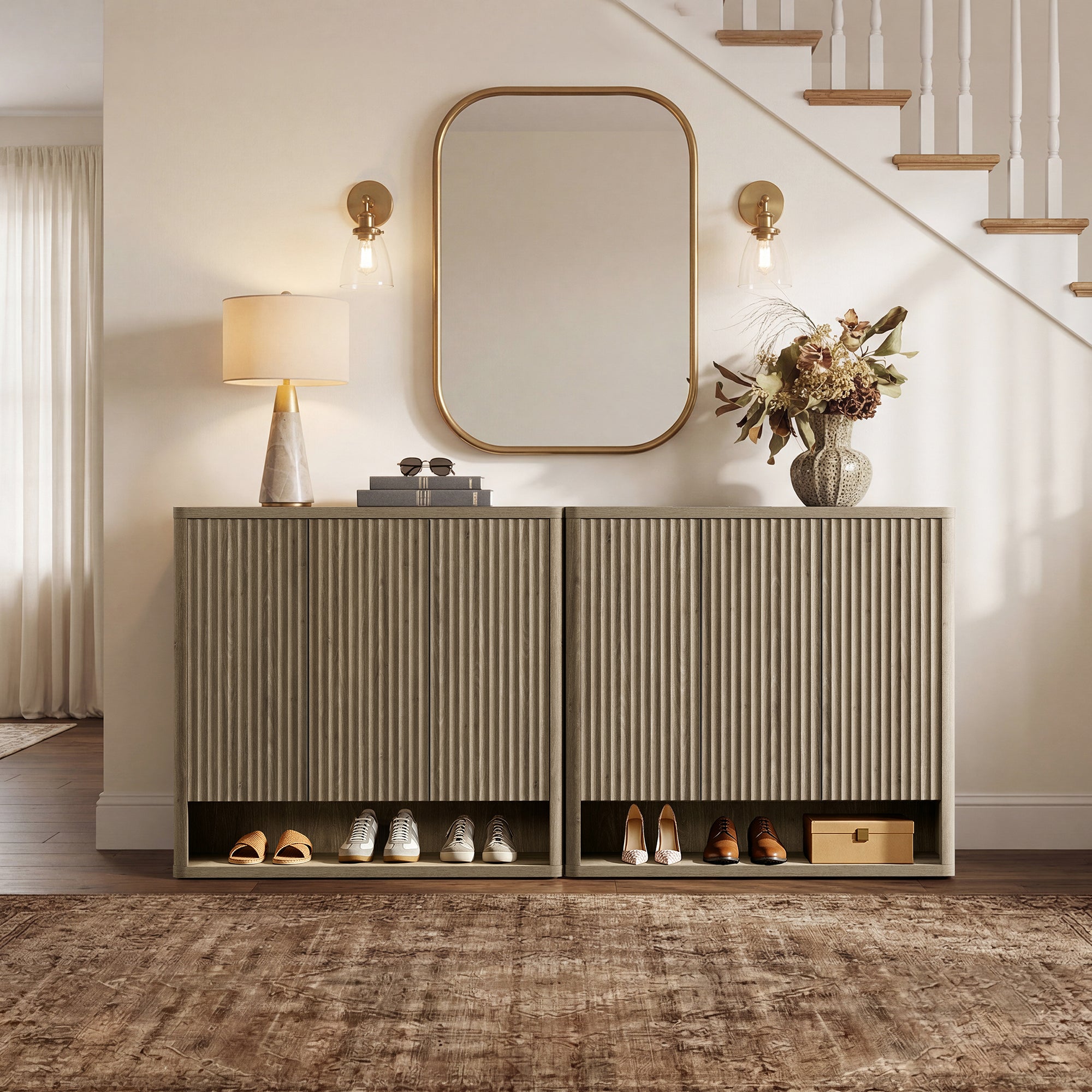Cas Shoe Cabinet with Storage, 47Inch Wide