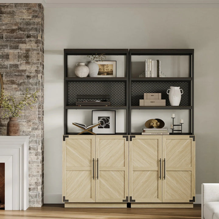 Willow 2 Doors Bookshelf, 75.3 Inch Tall