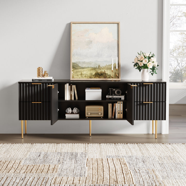 Opus Black TV Stand, Large Storage