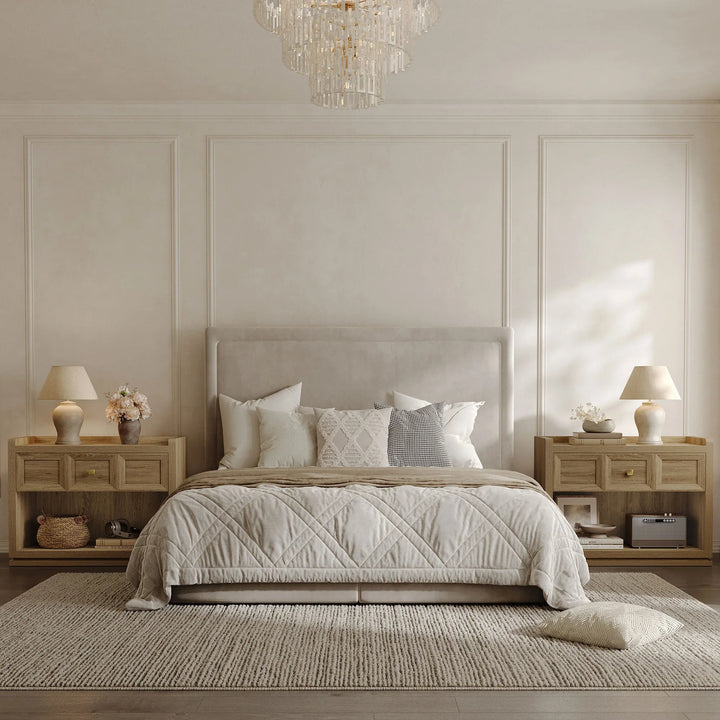 Helio 6-Drawer Dresser and Nightstands Set For Living Room