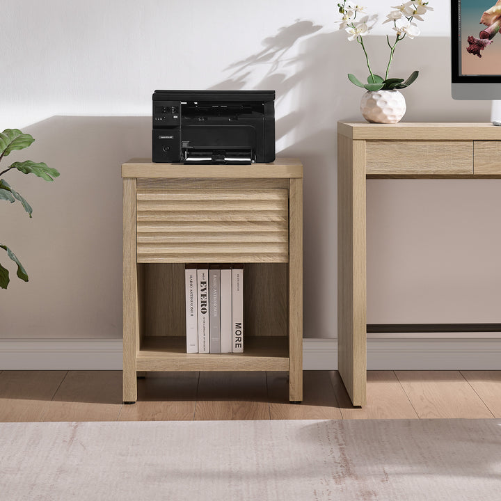 Prelude Wave-Pattern Nightstand with Drawer