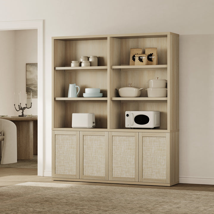 Zura Rattan Bookcase, 71 Inches Tall