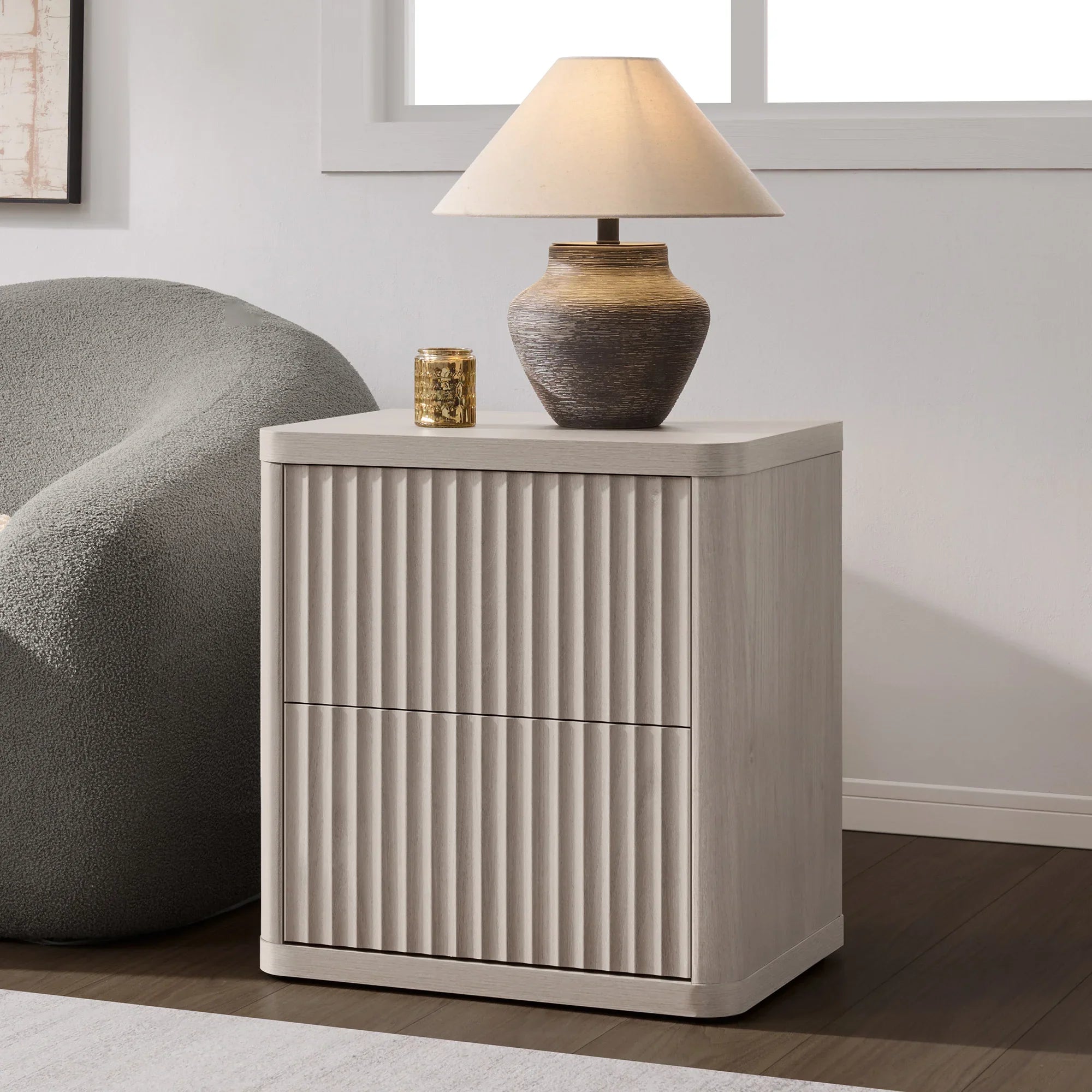 Cas 2 Drawers Nightstand for Bedroom