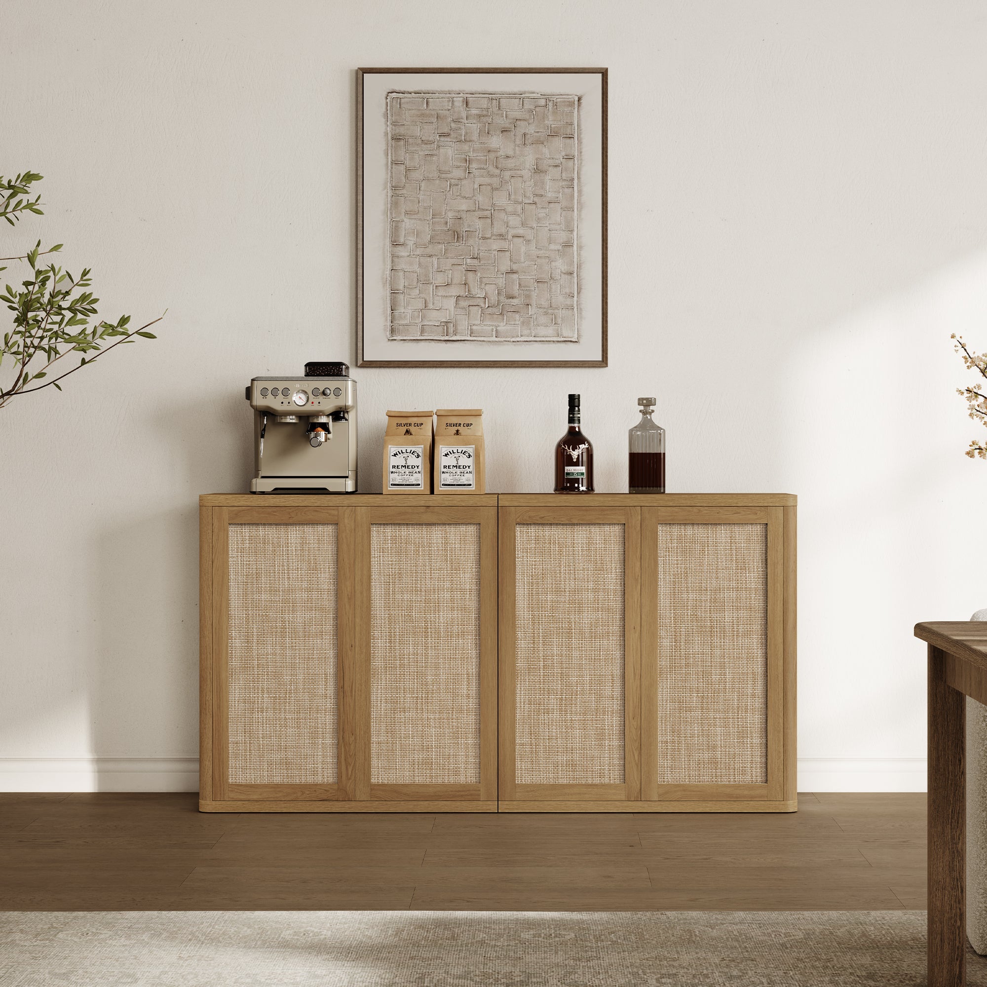 Zura Modular Sideboards Set of 2, Amber Oak