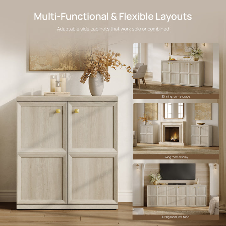 SICOTAS 33.7"W Sideboard Buffet Cabinet Set-WM