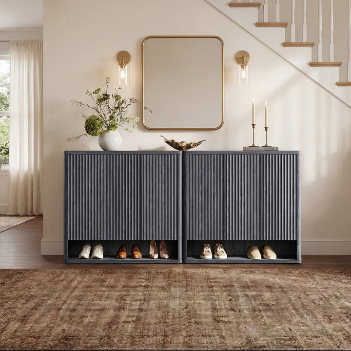Cas Shoe Cabinet with 3 Doors, Set of 2