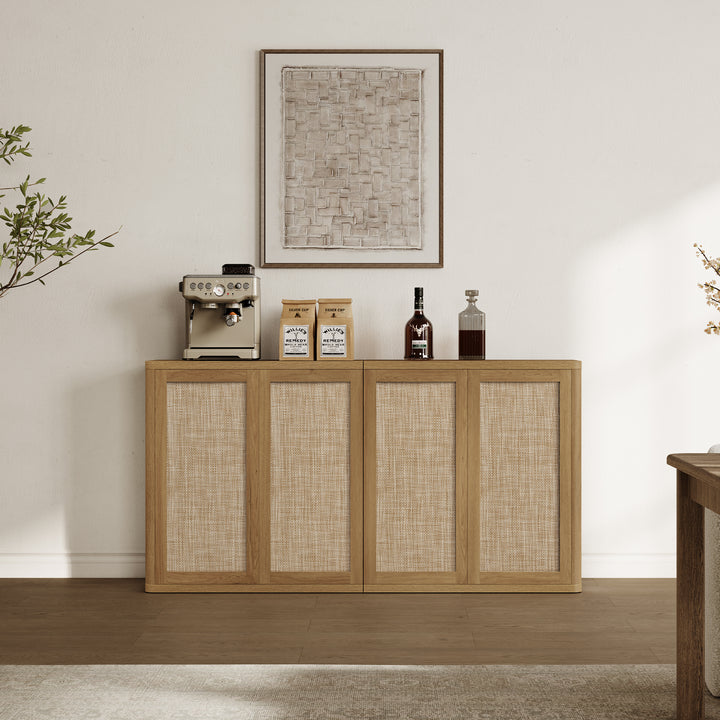 Zura Rattan Sideboards Set of 3, Sectional Design