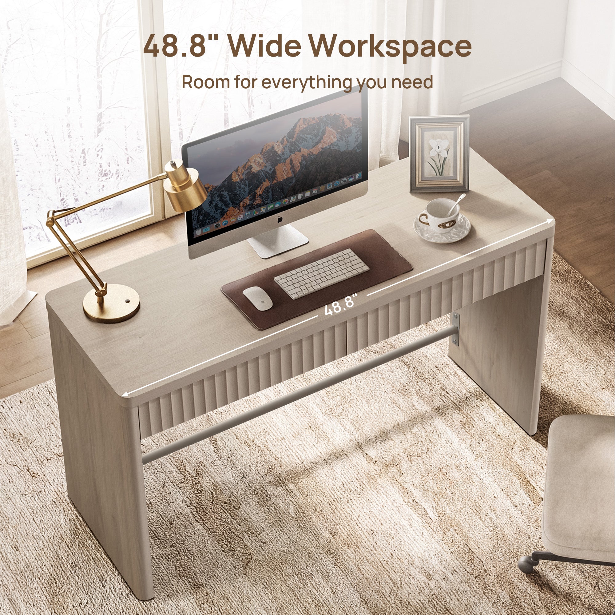 Cas Computer Desk, Fluted Style