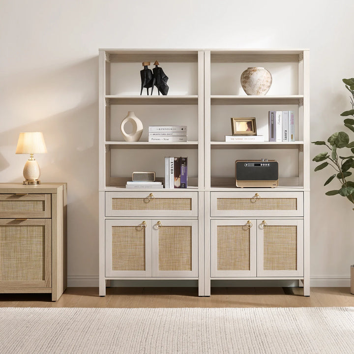 Terra 68.5Inch Bookshelf with Drawers