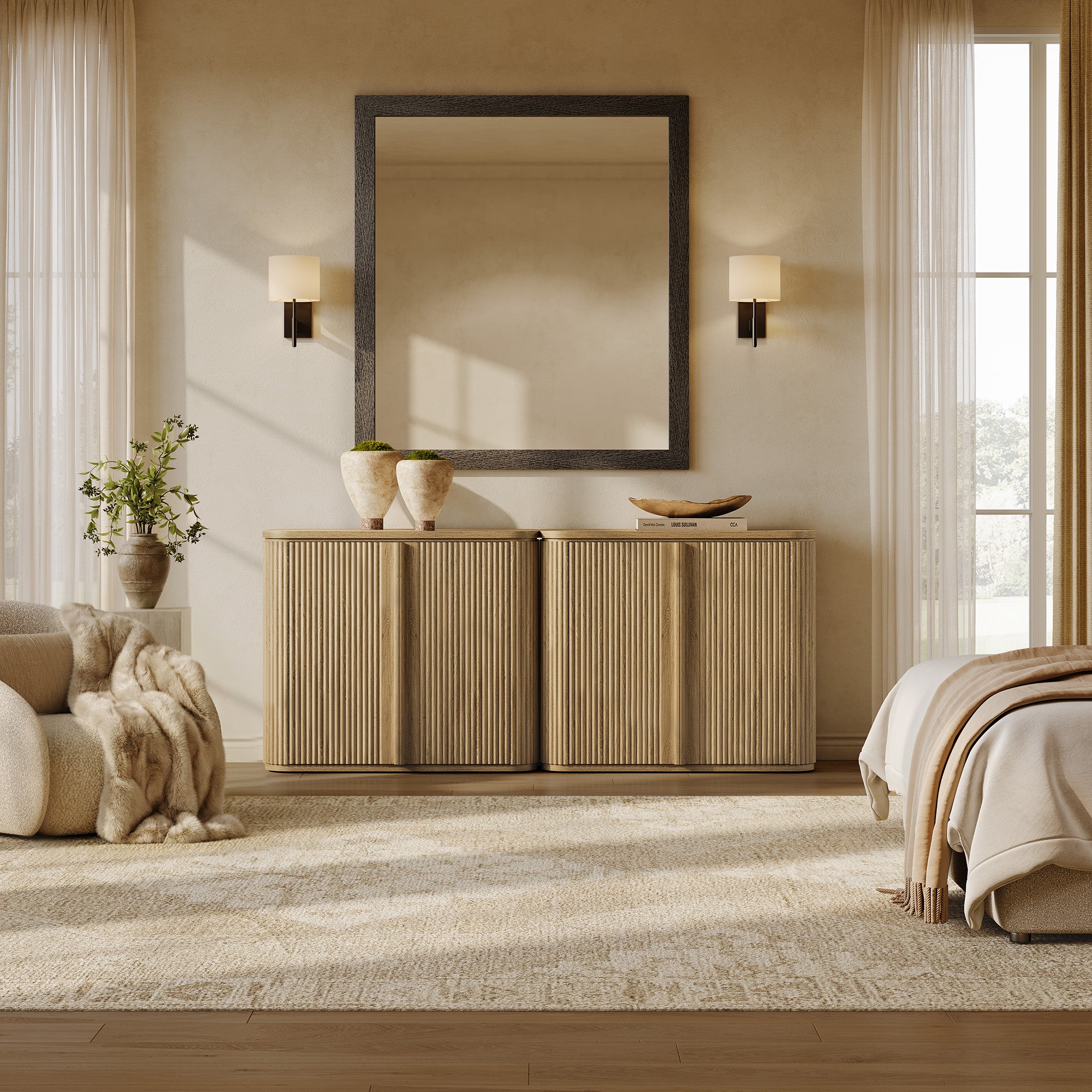 Ripple 2-Door Sideboard with Curved Edges