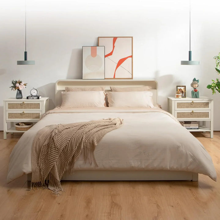 Terra White Nightstand, 25.6Inch Height