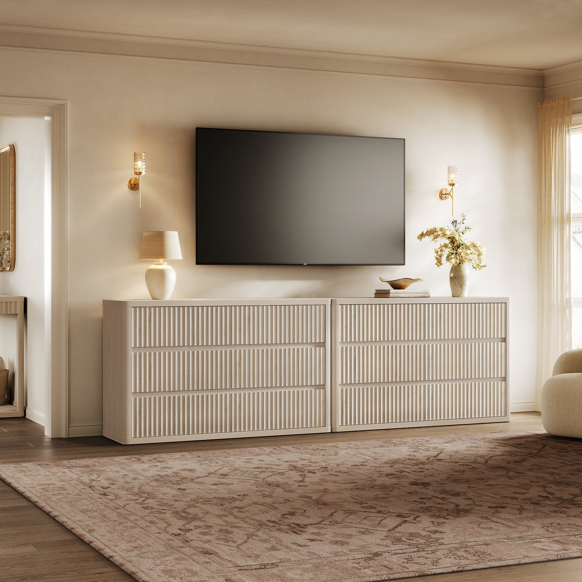 Cas Modern Handleless Dresser with 6 Drawers
