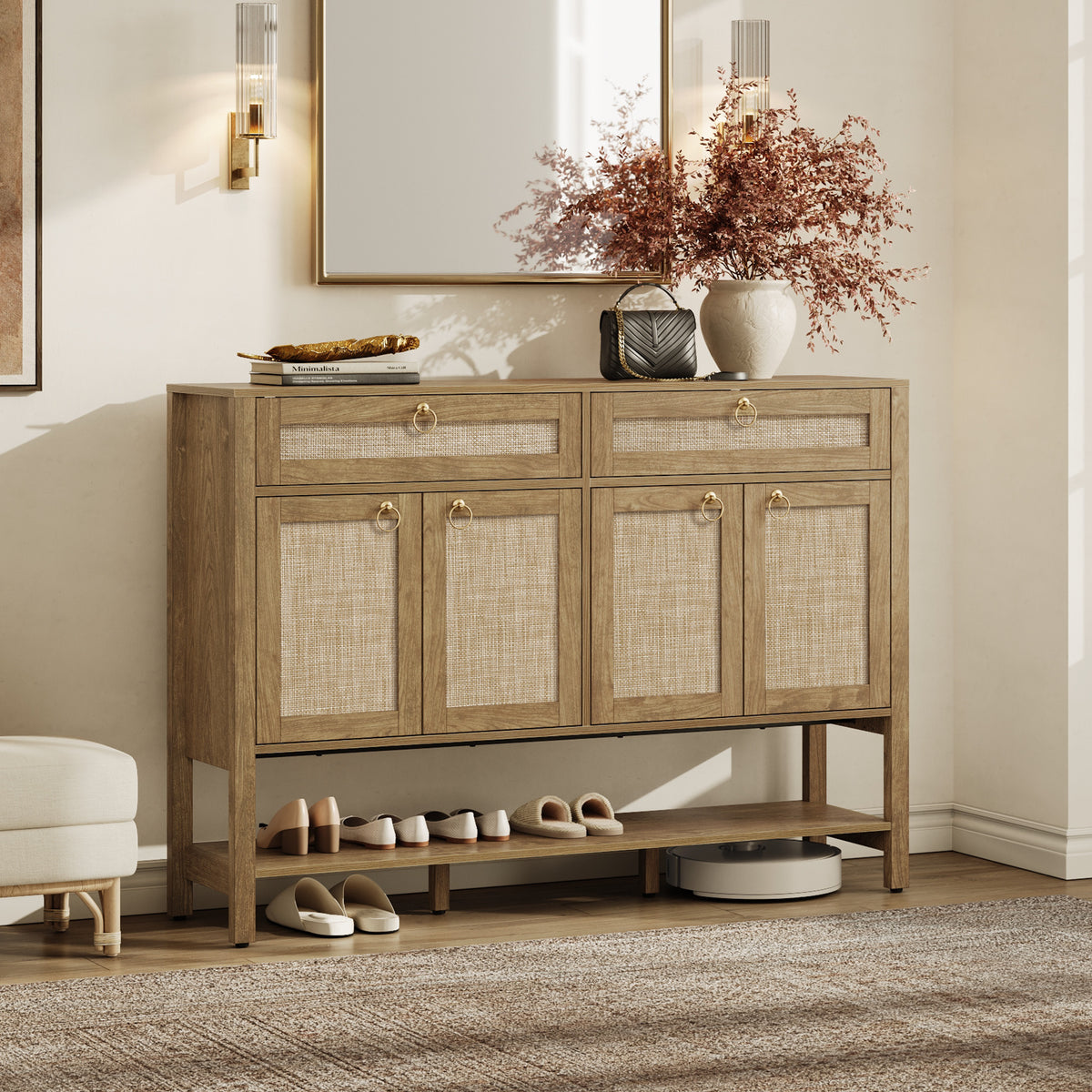 Terra Rattan Sideboard Cabinet, Modern Storage