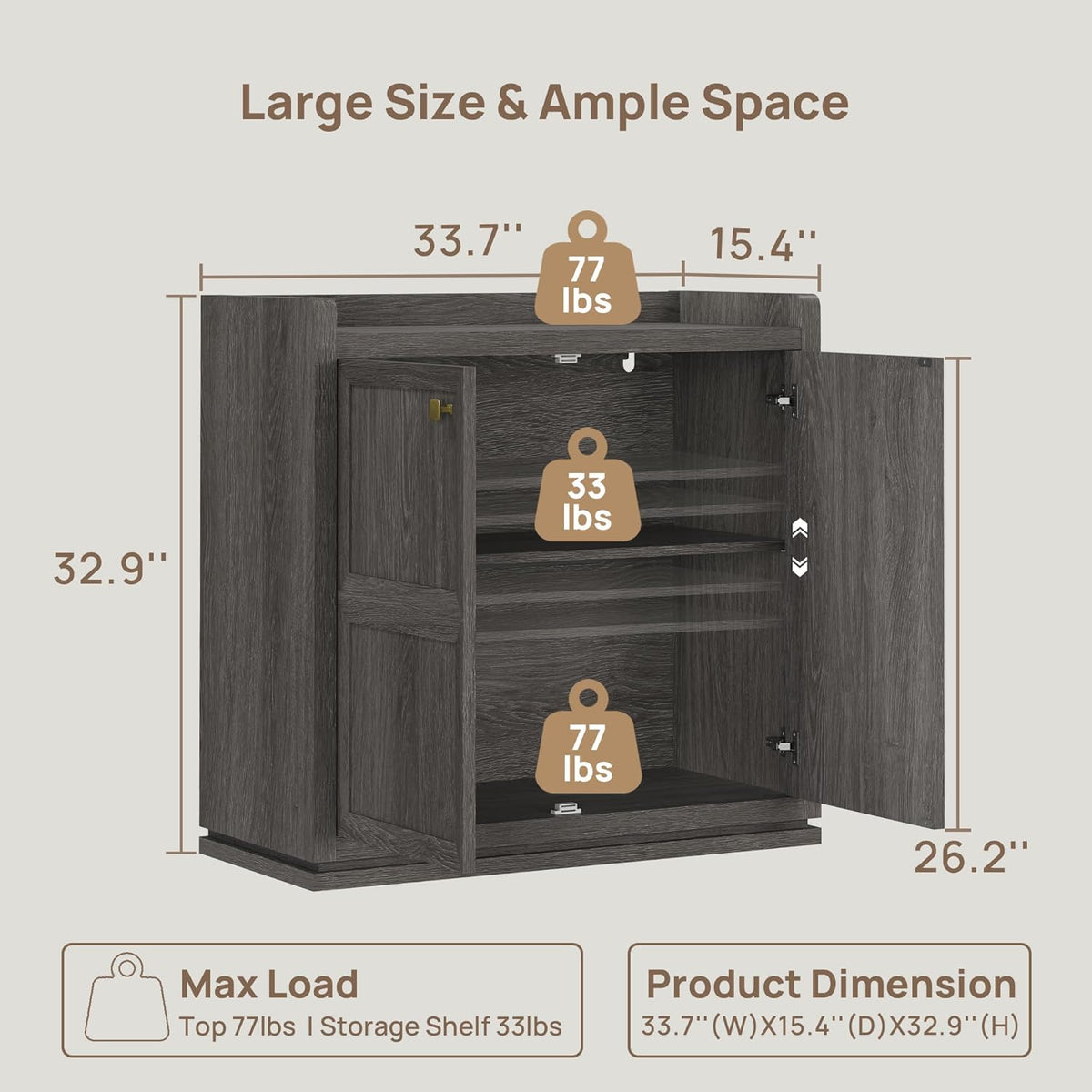 Helio Sideboard Cabinet, Set of 3