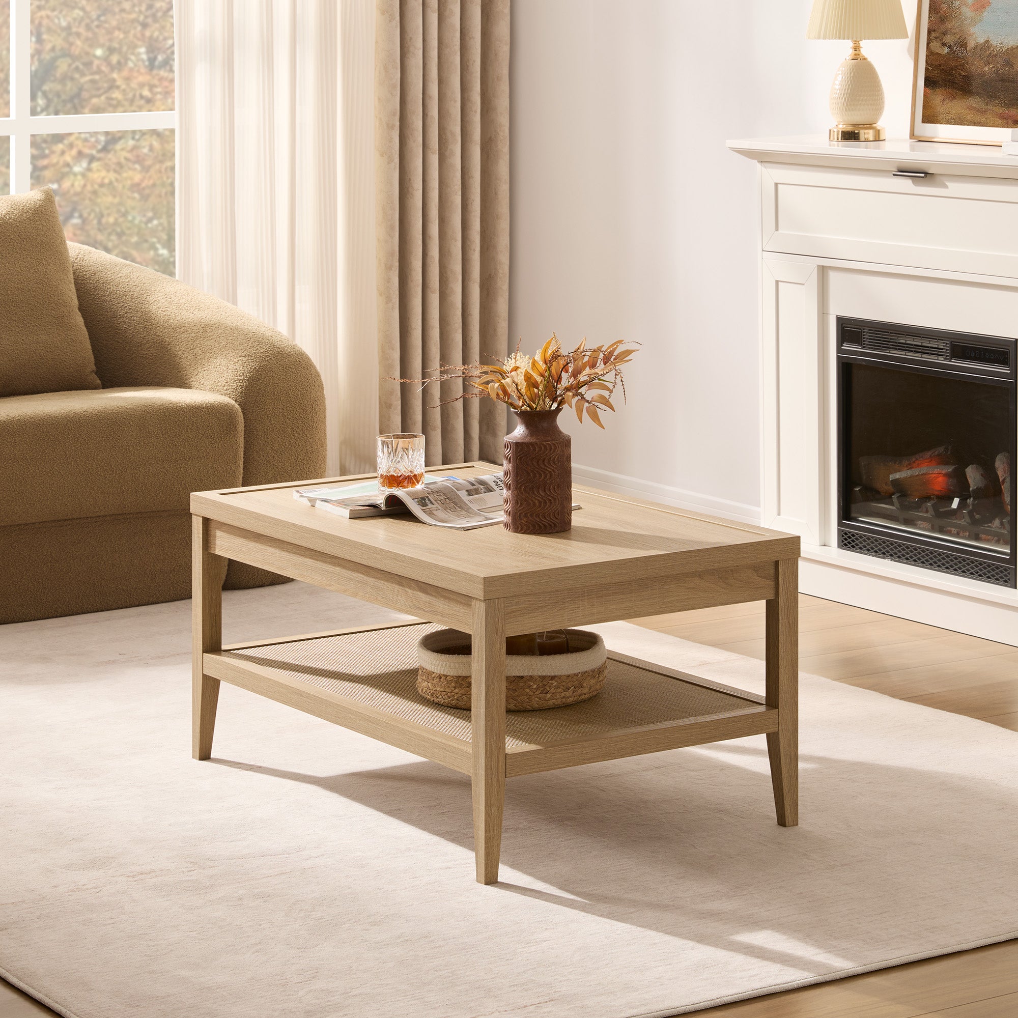 Savanna Rectangular Coffee Table, Space-Saving
