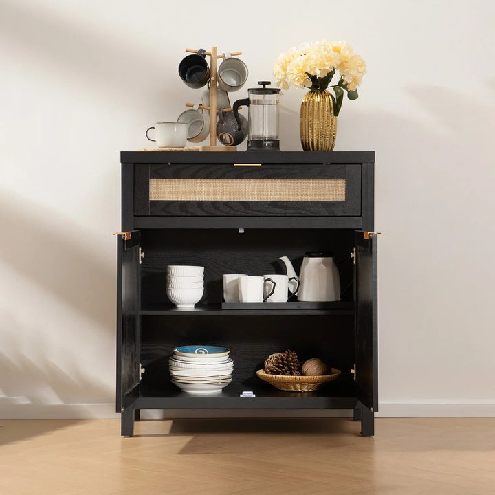 Savanna Black Sideboard Cabinet with Drawers