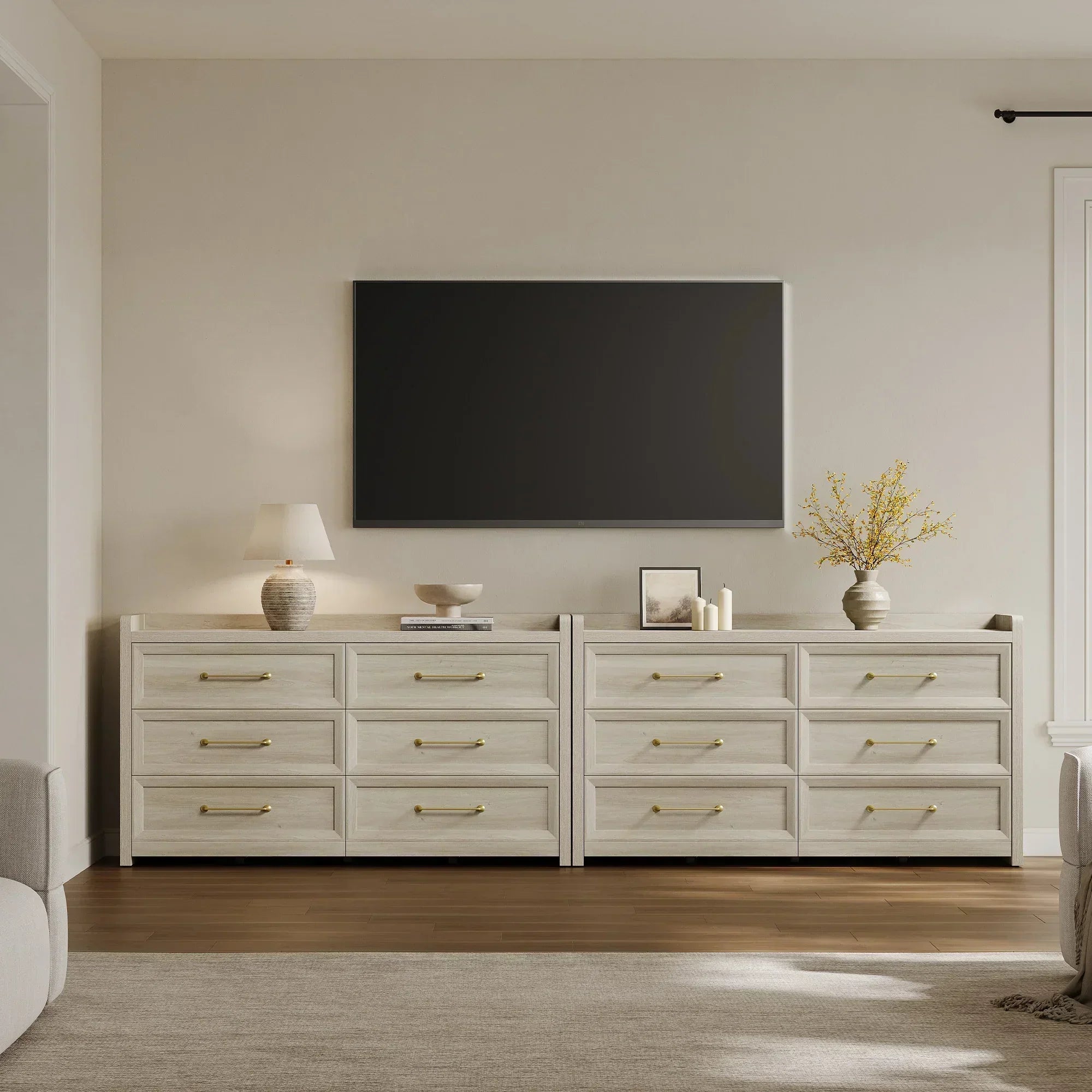 Helio White 6 Drawers Dresser