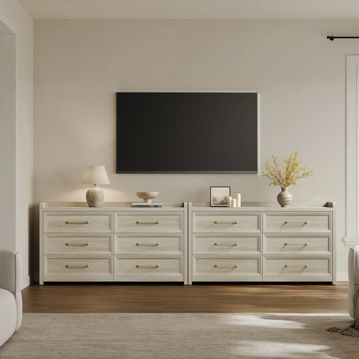 Helio White 6 Drawers Dresser