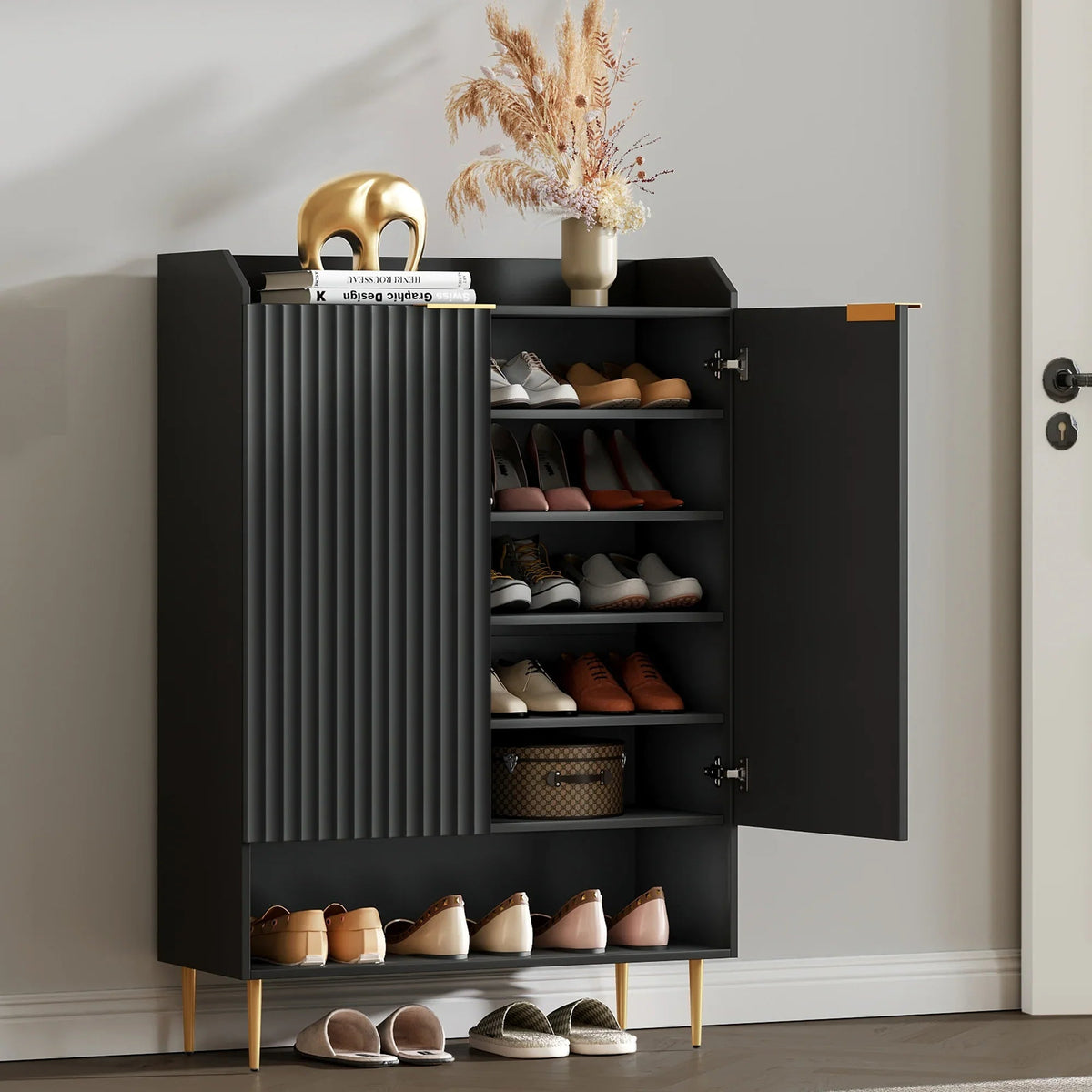 Opus White Shoe Cabinet, Set of 2