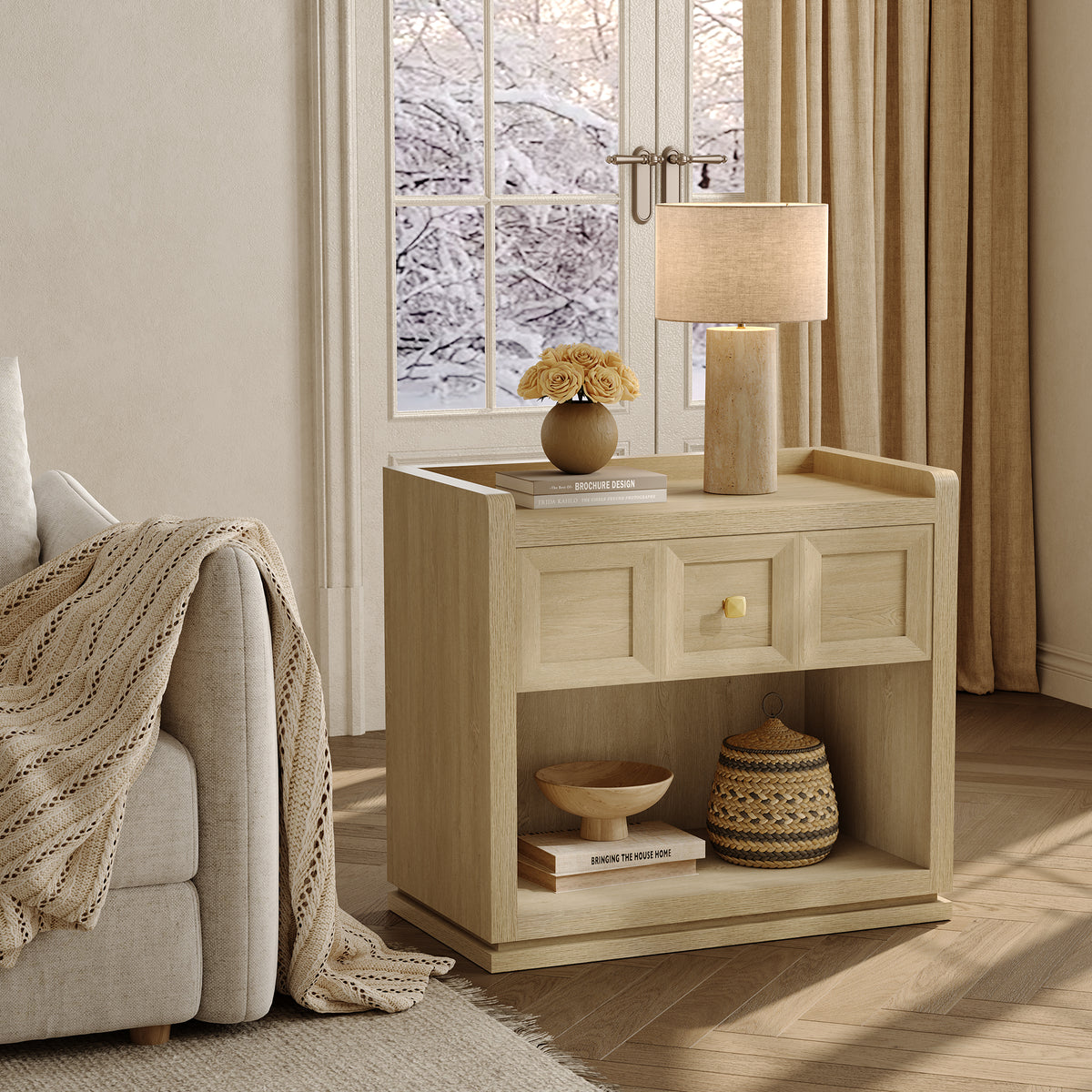 Helio 1-Drawer Nightstand Set of 2