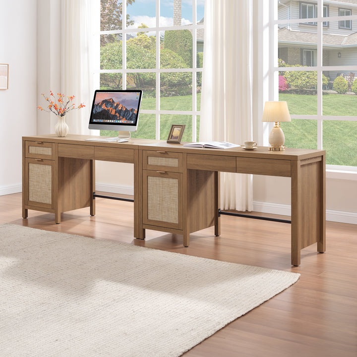 Savanna Rattan Computer Desk, 55-Inch Wide