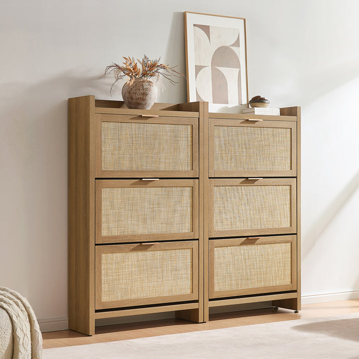 Savanna Flip Door Shoe Cabinet, 30 Pairs Shoes