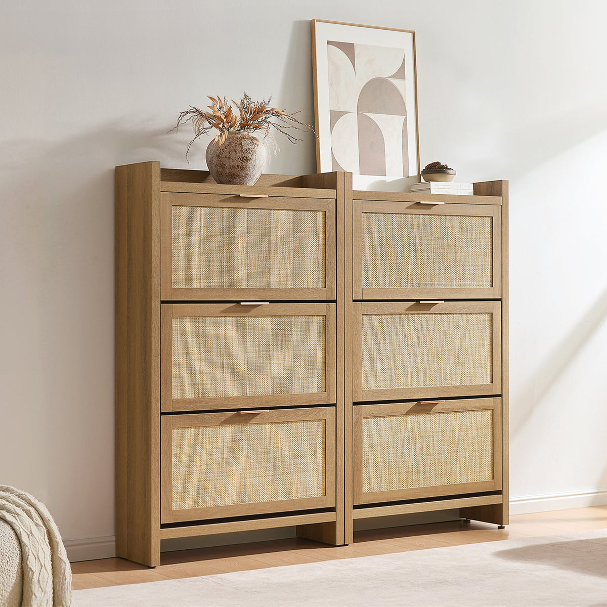 Savanna Flip Shoe Cabinet, 30-Pair Organizer, Set of 3