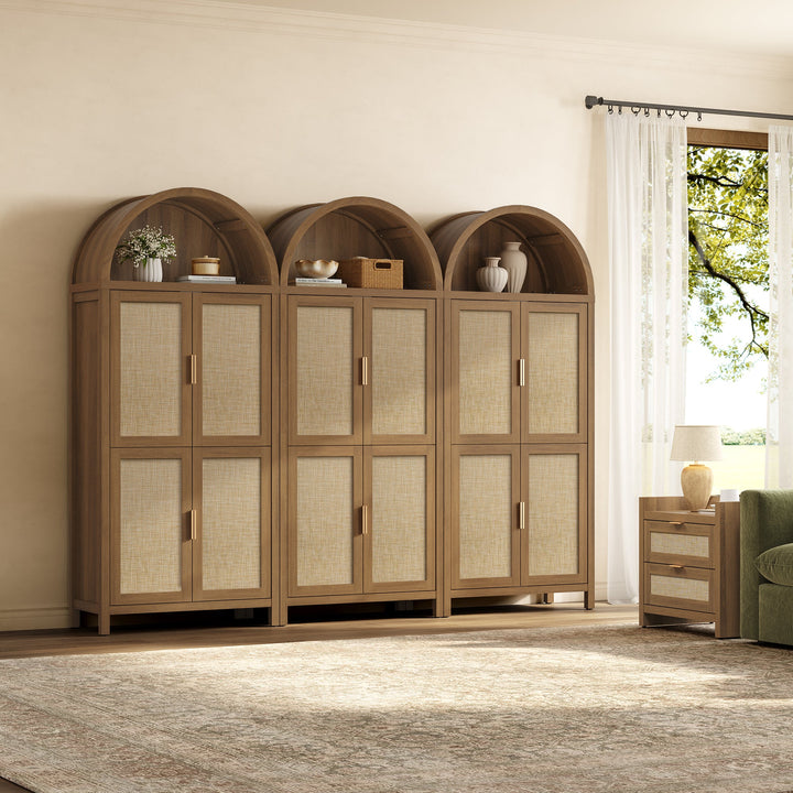Savanna 72.8Inch-Tall Pantry Cabinet, Arched Design, Set of 3