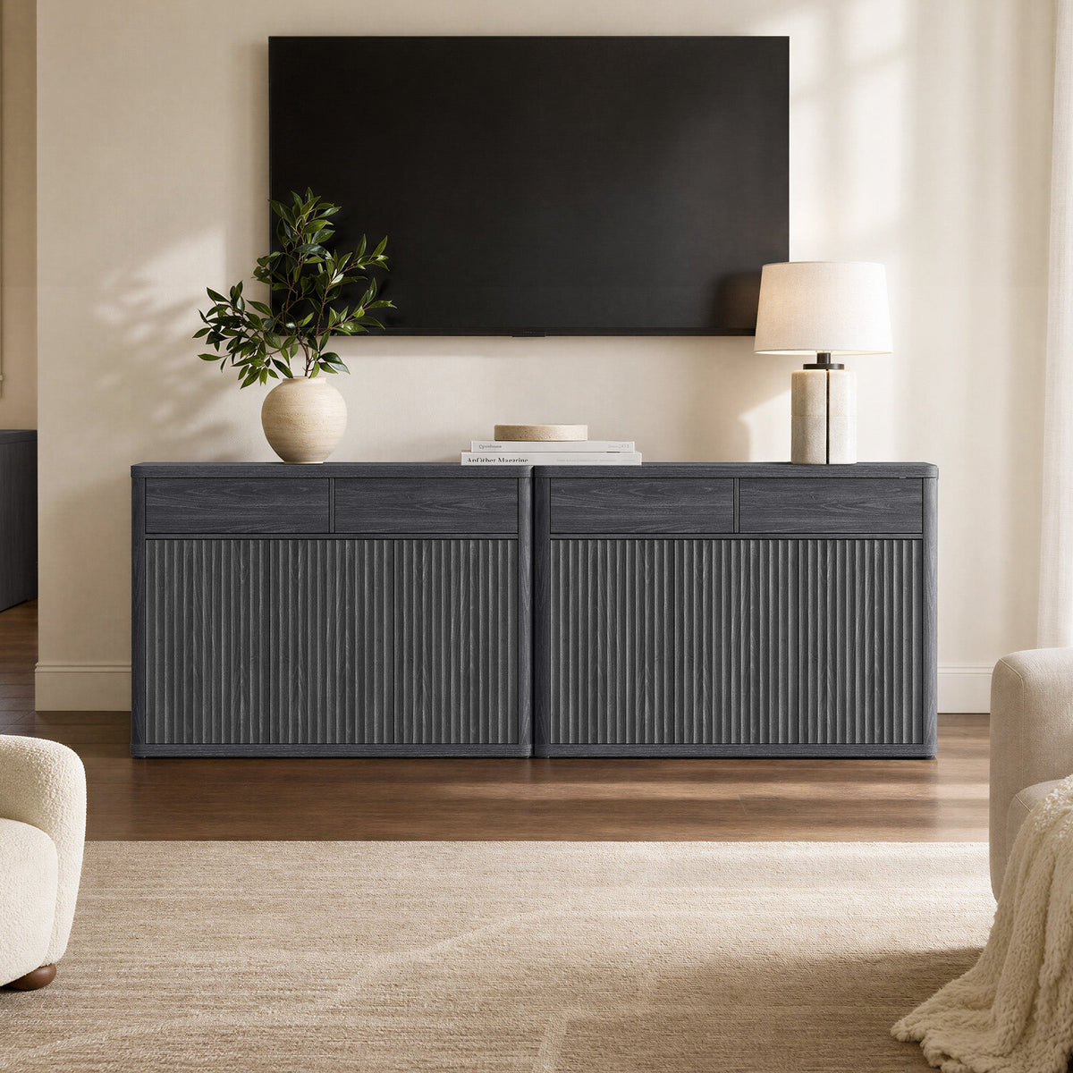 Cas Sideboard Buffet with Large Storage, Set of 2