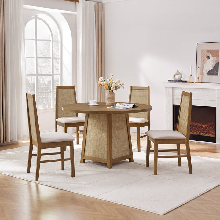 Savanna Upholstered Dining Chair, Solid Wood Frame, Set of 6