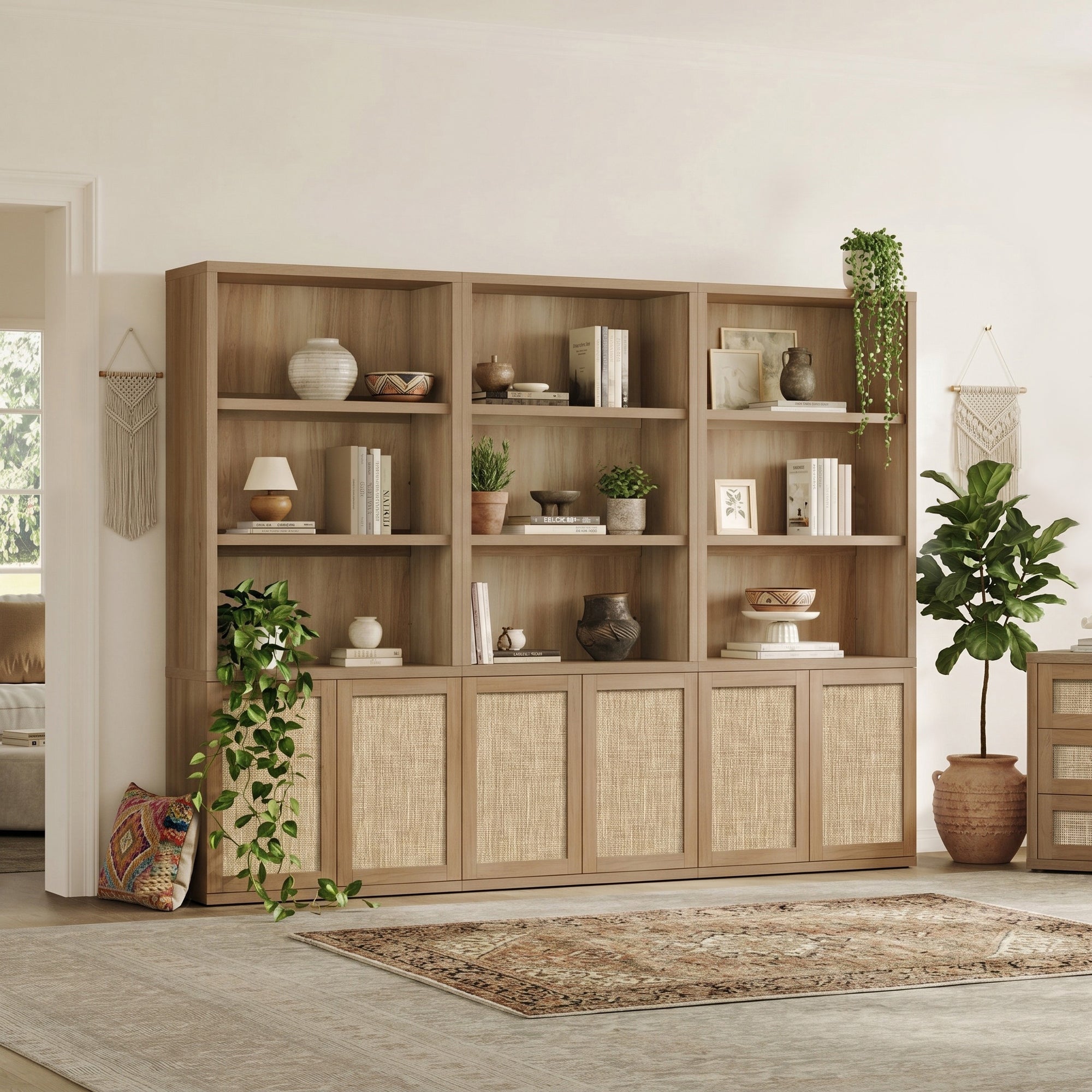 Zura 71-Inch Tall Bookcase with 2 Doors