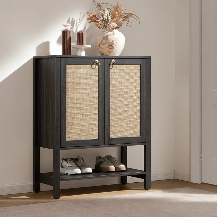 Terra Black Shoe Cabinet, 2 Doors - Sicotas