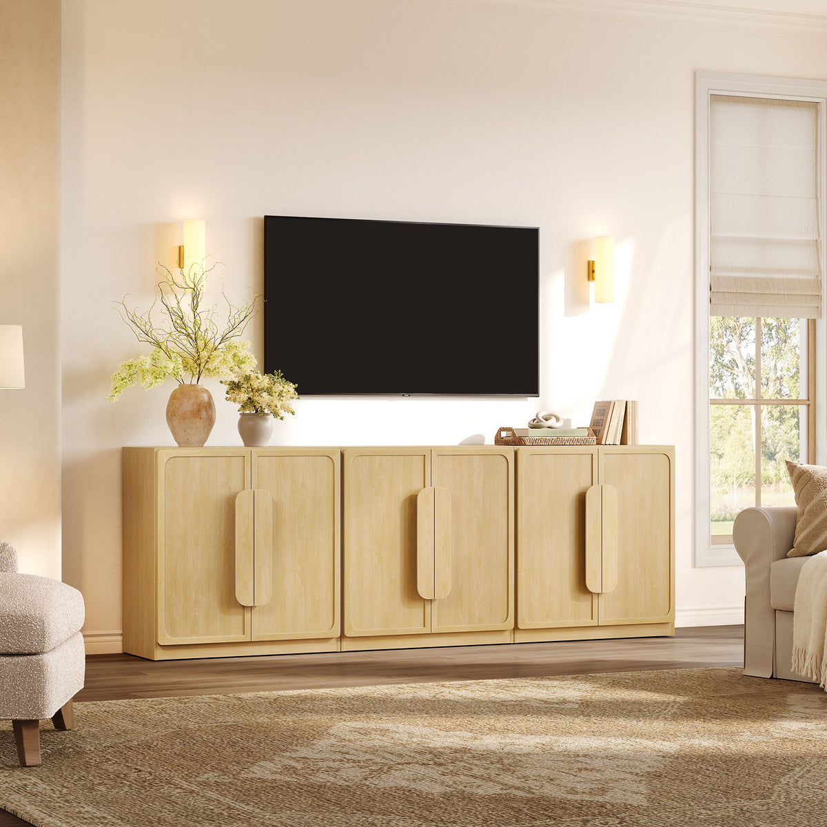 Arcus Sideboard with 2 Doors, Arched Handle Design