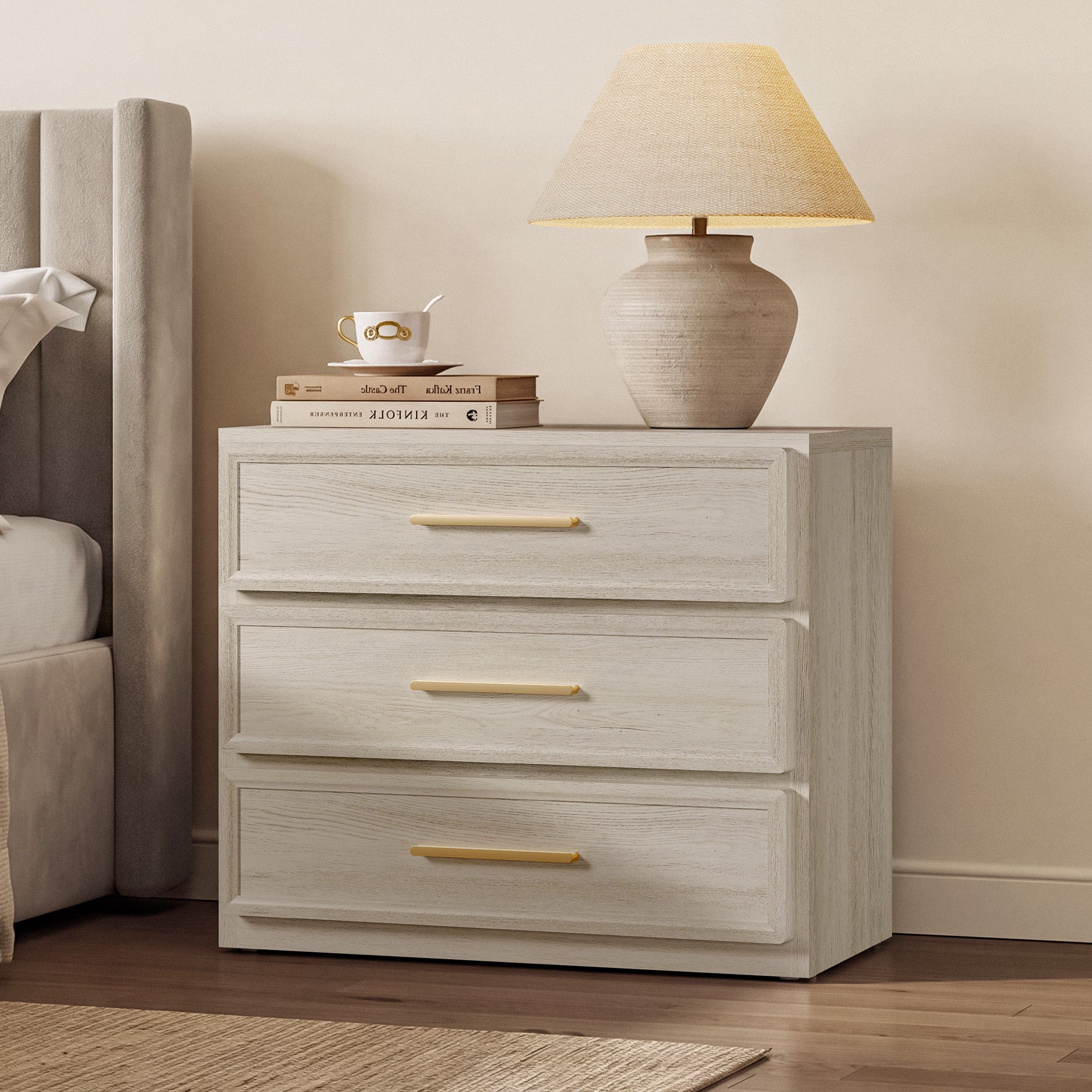 SICOTAS 31.3" W 3-Drawer Nightstand Set of 2 with Oversized Large Storage-WM