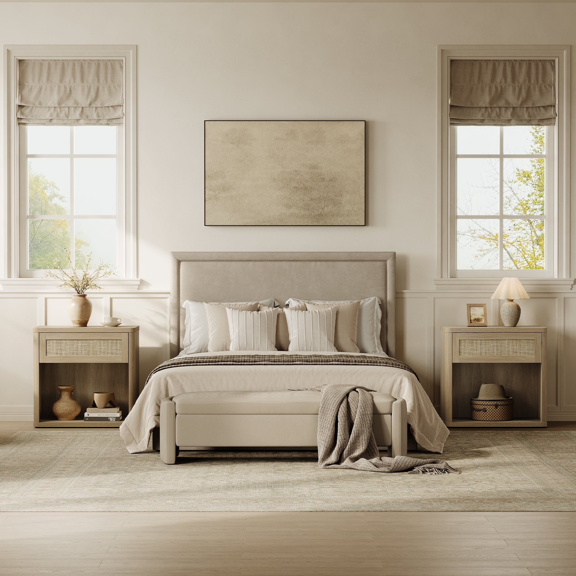 Zura Rattan Nightstand with Drawer