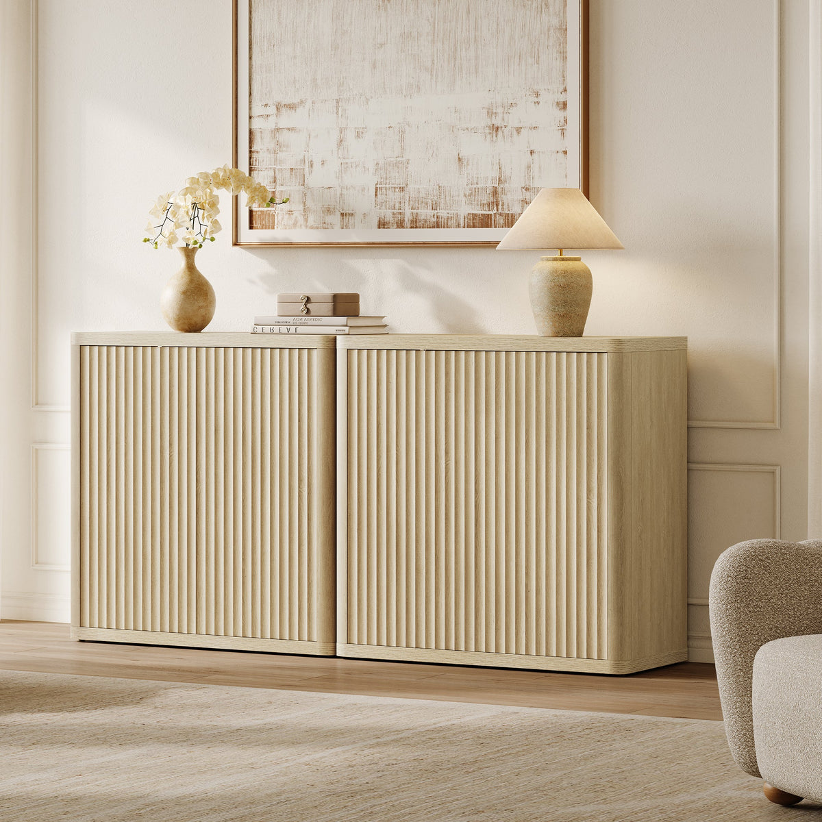 Cas TV Stand with 2-Door Storage