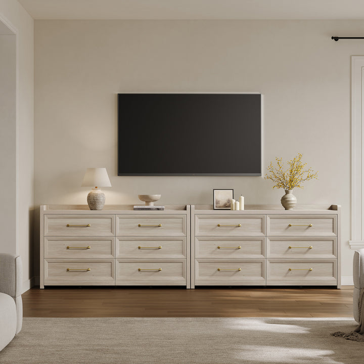 Helio White 6 Drawers Dresser