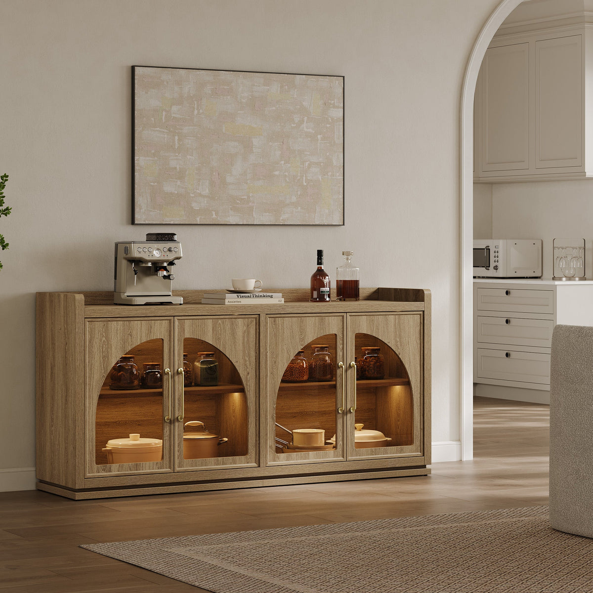 Helio Sideboard with Glass Doors and Light