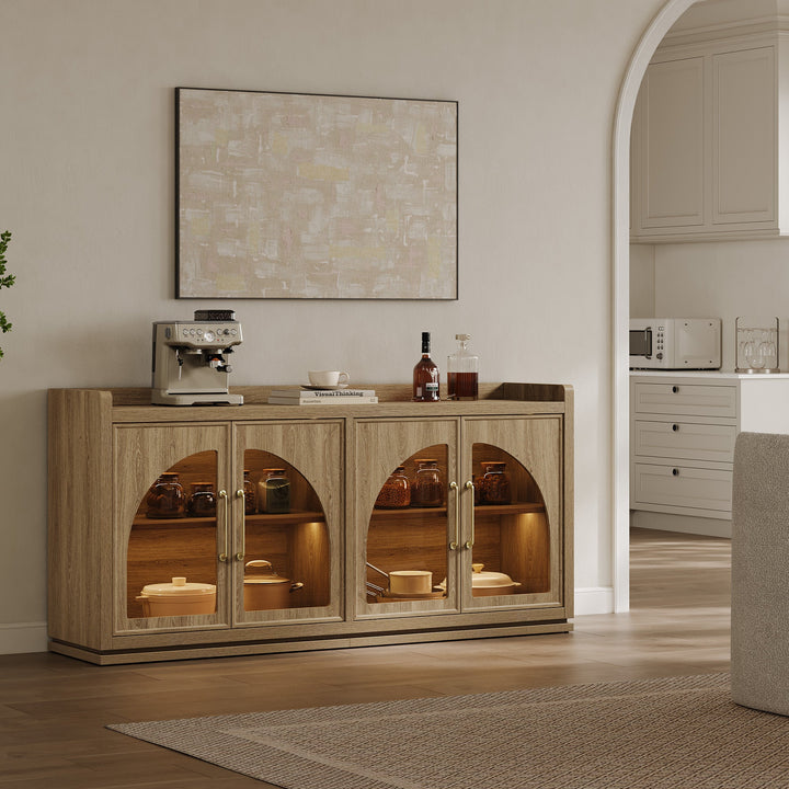 Helio Sideboard with Glass Doors and Light